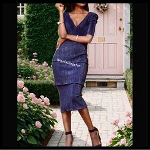 Xscape Tiered Shimmer Pencil Dress